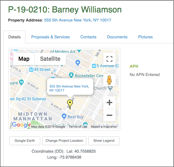 Dropdown menu showing various professional and field service options.