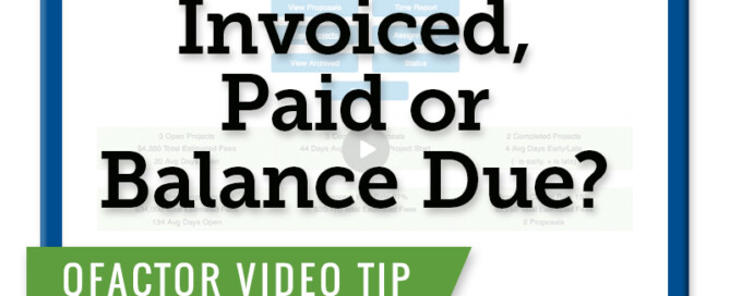 Qfactor video tip: Invoiced, Paid or Balance Due?