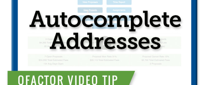 Qfactor Tip: Autocomplete Addresses | Project Task Management For Surveyors