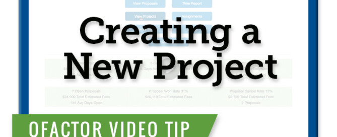 Qfactor Tip: Creating a New Project | Project Management Software