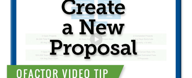 Qfactor Vidoe Tip: Create a New Proposal